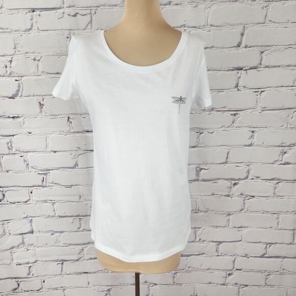 Anne Fontaine Scoop Neck Short Sleeve T-Shirt Womens M - Picture 1 of 11
